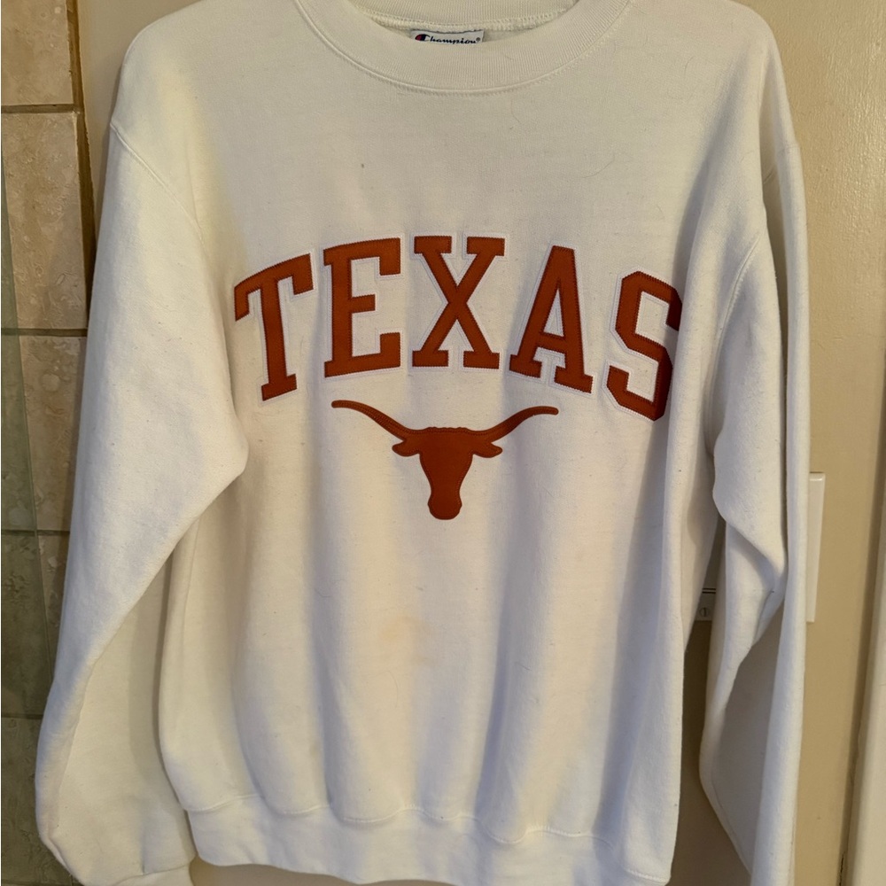 Texas Champion Authentic Athleticwear White crewneck Sweatshirt small